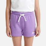 Short molletonn�, taille �lastique � cordon violet clair