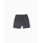 Short en mousseline avec cordon gris fonc