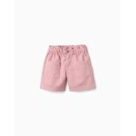 Short en serg� avec poches � l'avant rose clair