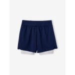 Short sport 2 en 1 fille matière technique marine Short sport 2 en 1 fille matière technique marine