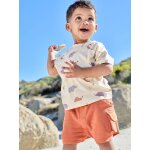 Short style battle b�b� en molleton textur� noisette