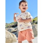 Short style battle b�b� en molleton textur� noisette