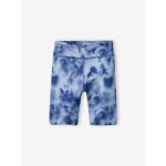 Short technique fille imprim tie & dye bleu