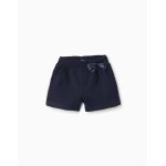 Short avec texture et noeud décoratif bleu foncé Short avec texture et noeud décoratif bleu foncé