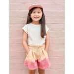 Short en toile effet dip dye fille pêche Short en toile effet dip dye fille pêche