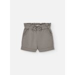 Short uni en coton avec taille lastique marron