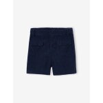 Short velours fille poches festonnes marine