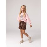 Short en velours forme paperbag fille camel