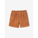 Short en velours forme paperbag fille cannelle