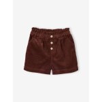 Short en velours forme paperbag fille chocolat