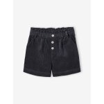Short en velours forme paperbag fille gris