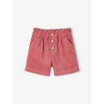 Short en velours forme paperbag fille vieux rose