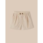 Short velours taille haute beige