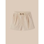 Short velours taille haute fille beige