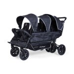 Sixseater poussette capacit� 6 enfants + housse de pluie + pare - soleil noir