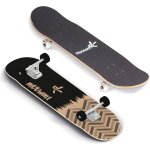 Skateboard muuwmi abec 7 noir et beige Skateboard muuwmi abec 7 noir et beige
