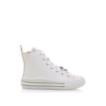 Sneakers filles synthtique lacets blanc