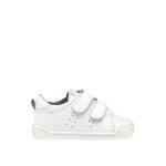 Sneakers garon cuir fermeture adhsive barefoot blanc - gris