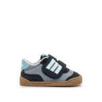 Sneakers gar�on synth�tique fermeture adh�sive barefoot bleu marine p�trole