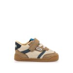 Sneakers gar�on synth�tique fermeture adh�sive barefoot cream blue