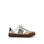 Sneakers gar�on synth�tique lacets blanc bleu