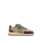 Sneakers gar�on synth�tique lacets - fermeture adh�sive barefoot beige