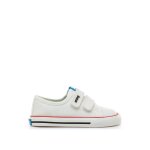 Sneakers gar�on textile fermeture adh�sive barefoot blanc cass�