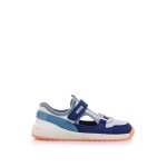 Sneakers gar�on textile fermeture adh�sive barefoot bleu