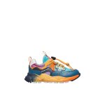 Sneakers en simili cuir et tissu technique yamano 3 junior. marine - orange