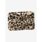 Snood fille en sherpa imprim lopard et doubl polaire beige