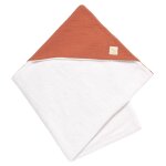 Sortie de bain en double gaze de coton et �ponge - uni petale rouge