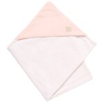 Sortie de bain en double gaze de coton et �ponge - uni sauge rose
