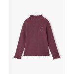 Sous - pull fille tricot prune