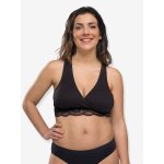 Soutien - gorge cache - coeur de grossesse et d'allaitement en coton bio noir