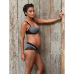 Soutien - gorge de grossesse et d'allaitement serena cache c�ur sans armatures gris chin� / noir