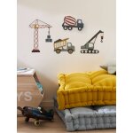 Stickers engins de chantier rouge