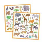 Stickers kenya, 160 stickers , animaux d'afrique multicolore