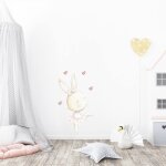 Sticker mural enfant petite danseuse dance rabbit multicolore