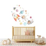 Sticker mural enfant plan�tes multicolore