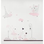 Stickers muraux petite souris en papier - lilibelle rose