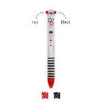 Stylo  bille  deux couleurs noir et rouge - click&clack rouge et noir