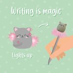 Stylo � bille lumineux - writing is magic gris