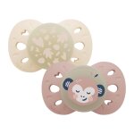 Sucettes anatomiques nuit - 6 � 18 mois rose / beige