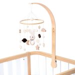 Support en bois avec mobile bb pour lit bb / berceau bois