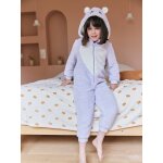 Surpyjama fille sherpa kawaii lilas