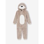 Surpyjama garçon capuche morse beige chiné Surpyjama garçon capuche morse beige chiné
