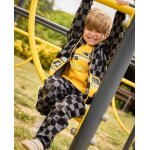 Surv�tement b�b� gar�on en molleton avec veste g�om�trique et pantalon assorti noir