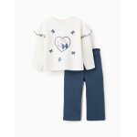 Survtement en coton  volants marie bleu fonc