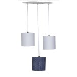 Suspension lumineuse trio plafonnier en coton - merlin gris