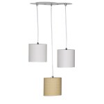 Suspension lumineuse trio plafonnier en coton - timouki beige